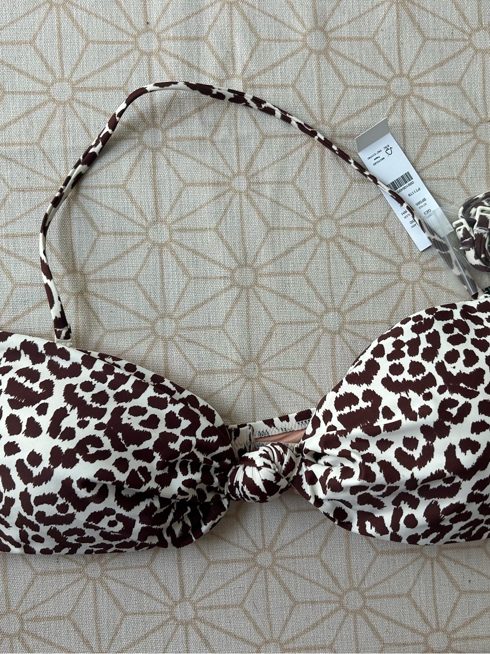 J. Crew Leopard BrownTan Print Bandeau Bikini Top